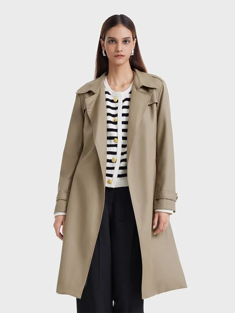 Worsted Woolen Women Trench Coat With Belt sold by Goelia product image thumbnail 3