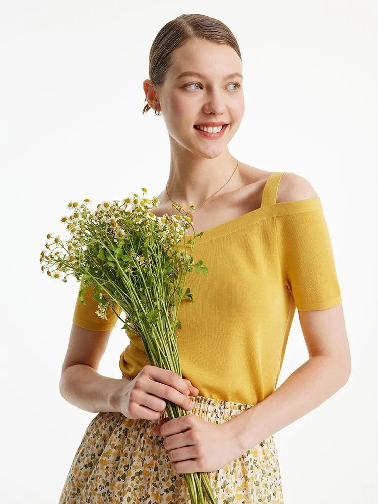 Acetate Off Shoulder Women Knit Top sold by Goelia