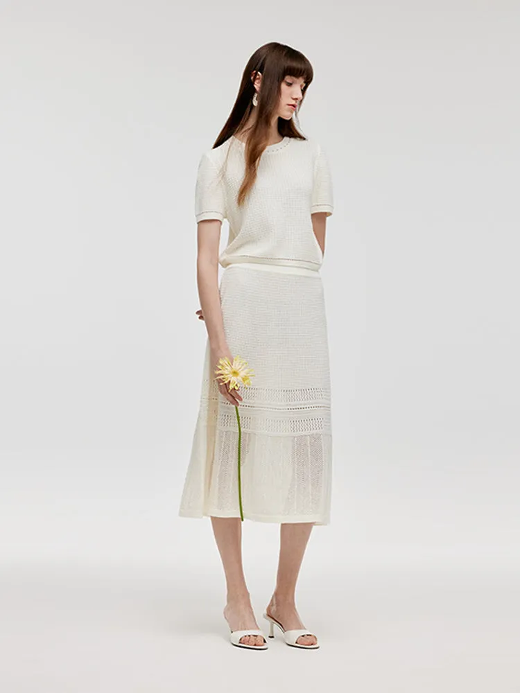 Round Neck Knit Top And Maxi Skirt Two-Piece Set sold by Goelia product image thumbnail 3