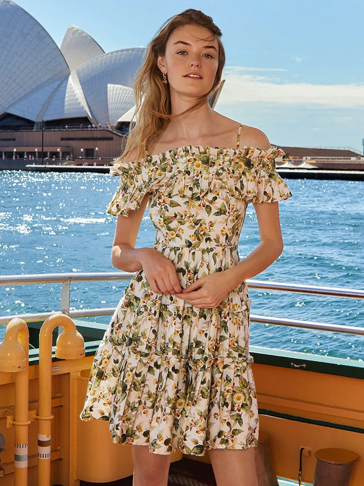 Off Shoulder Floral Printed Mini Dress sold by Goelia product image thumbnail 5