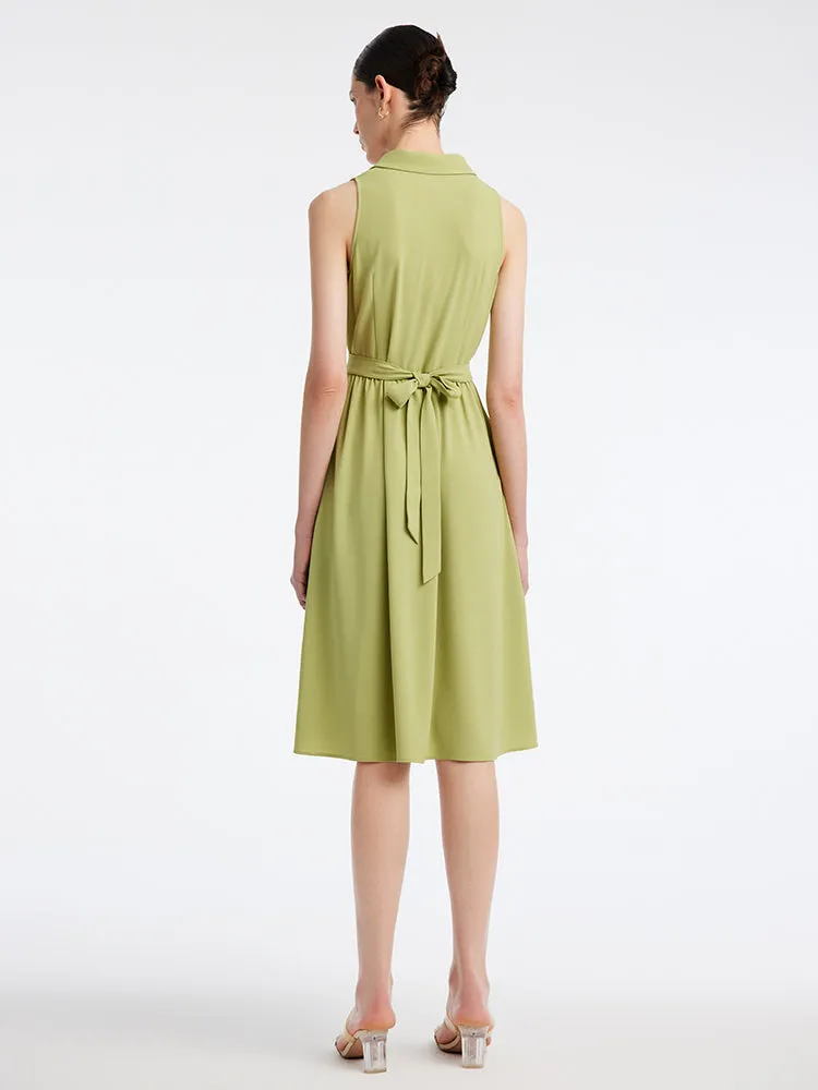 Acetate Single-Breasted Spread Collar Midi Dress sold by Goelia product image thumbnail 2