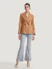 Camel Worsted Woolen Women Blazer sold by Goelia