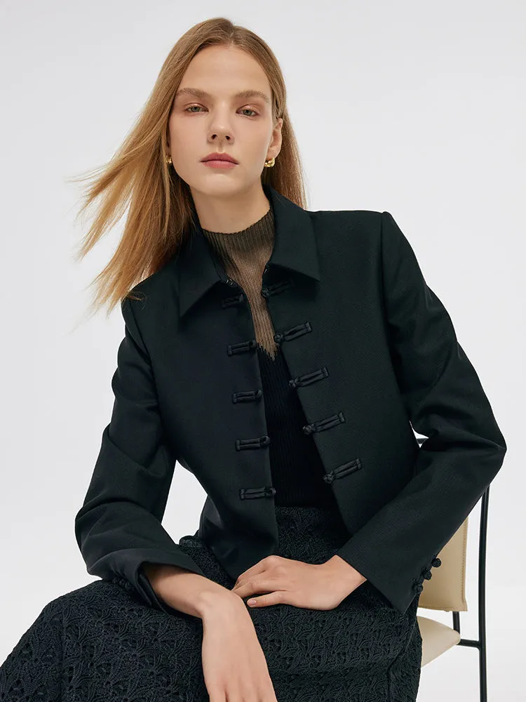 Wool Blend New Chinese-Style Women Crop Jacket sold by Goelia product image thumbnail 5