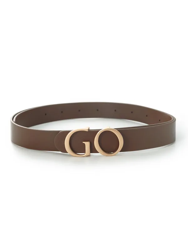 GO Letter Middle Size Women Leather Belt sold by Goelia