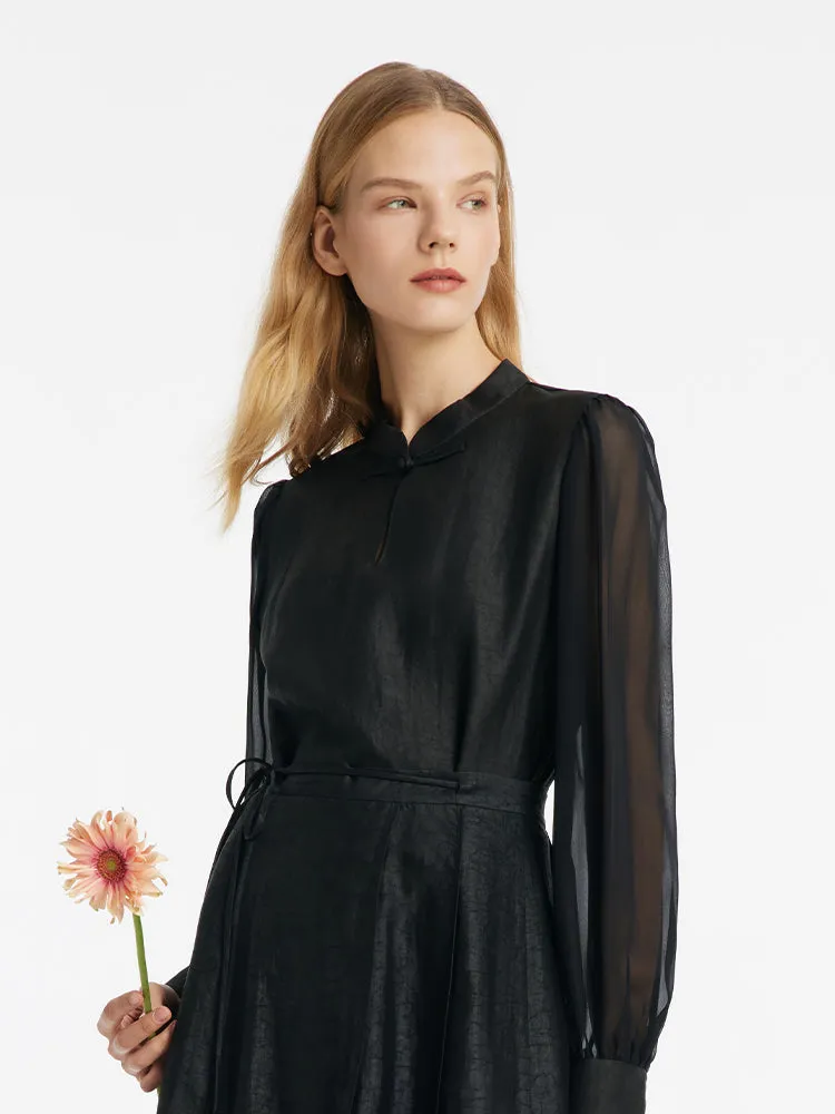 18 Momme Pure Xiang Yun Silk New Chinese-Style Women Blouse sold by Goelia product image thumbnail 3