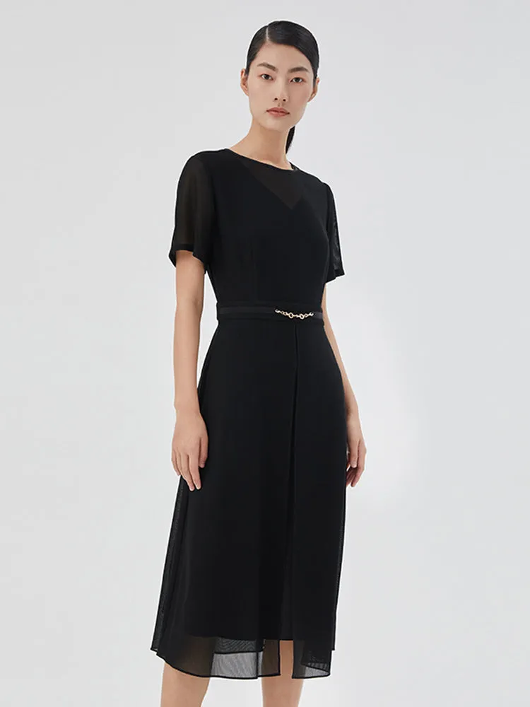 Triacetate And Silk Mesh Women Midi Dress sold by Goelia product image thumbnail 2