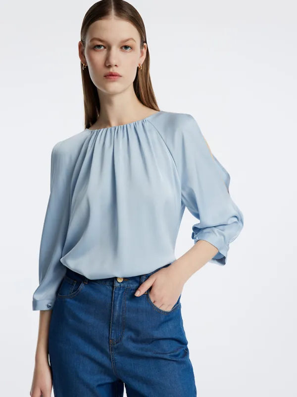 22 Momme Silk Woven Women Blouse sold by Goelia