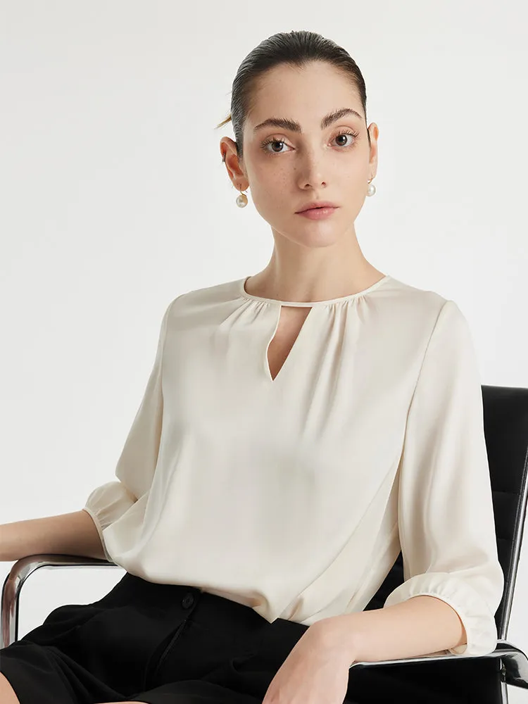 22 Momme Mulberry Silk Cut-Out Women Blouse sold by Goelia product image thumbnail 5