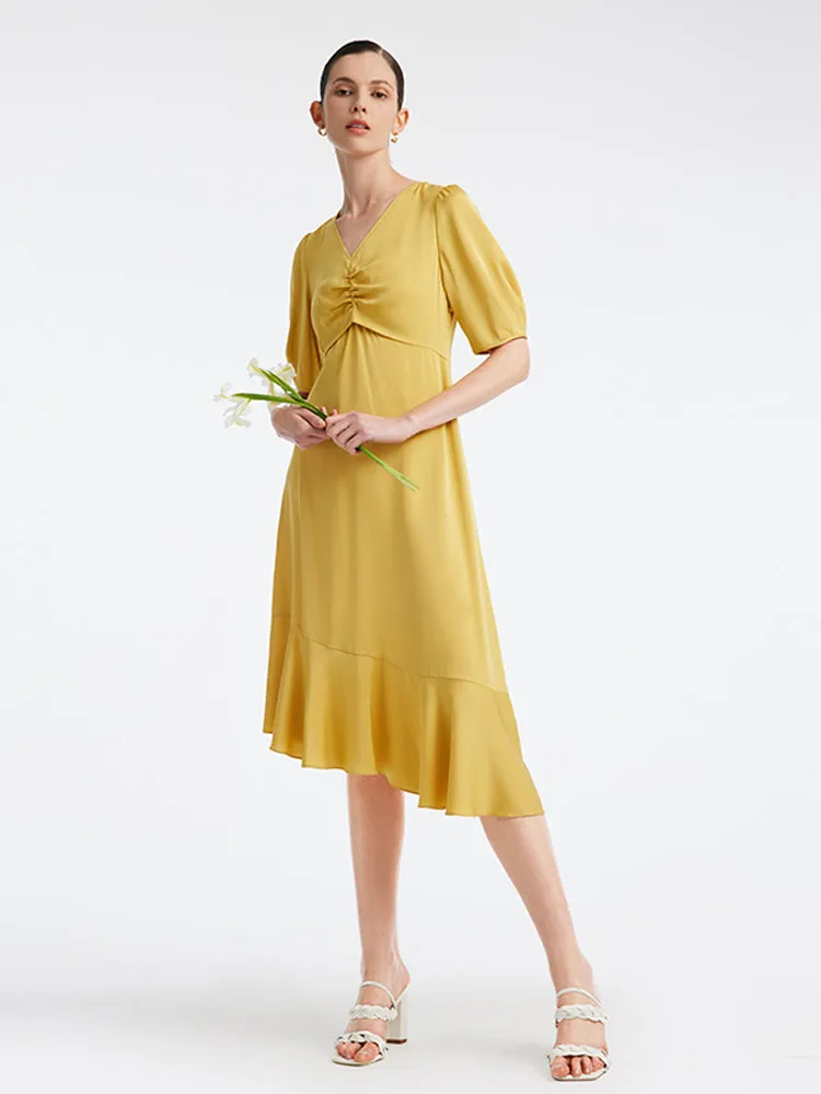 22 Momme Silk Puff Sleeve Midi Dress sold by Goelia product image thumbnail 2