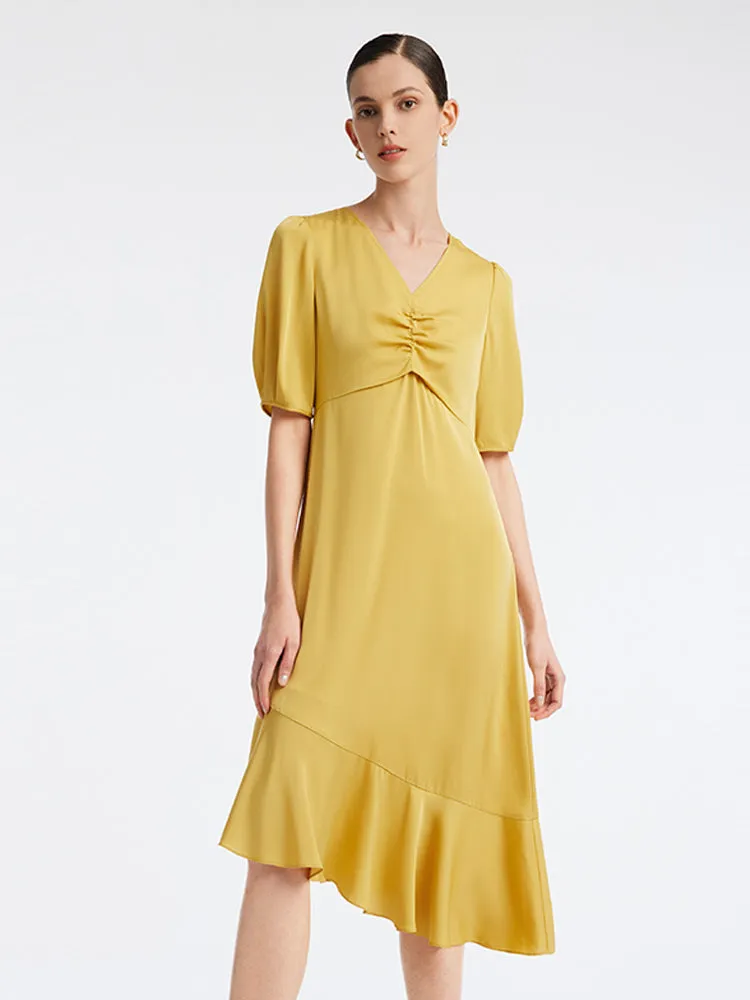 22 Momme Silk Puff Sleeve Midi Dress sold by Goelia product image thumbnail 5