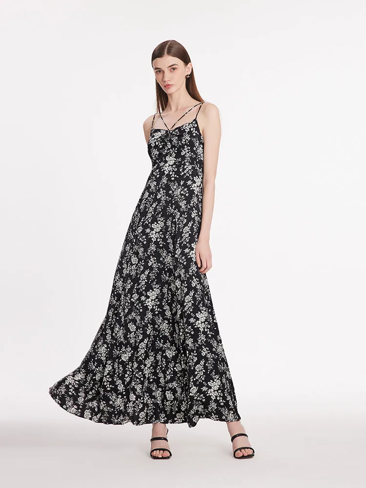 Camellia Print Spaghetti Strap Women Maxi Dress sold by Goelia product image thumbnail 4
