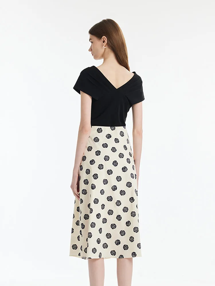 Off Shoulder 3D Rose Knotted Top And Half Skirt Two-Piece Set sold by Goelia product image thumbnail 3