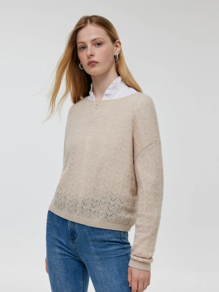 Beige Cashmere Sequins Women Sweater sold by Goelia product image thumbnail 4
