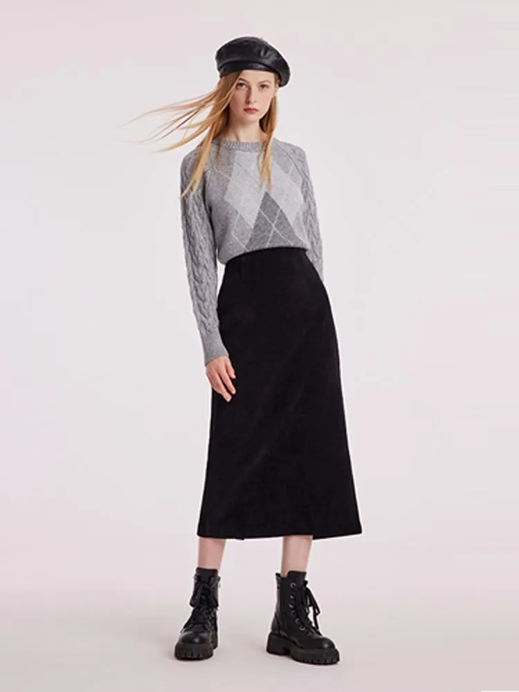 Black Straight Knitted Slit Women Skirt sold by Goelia product image thumbnail 2