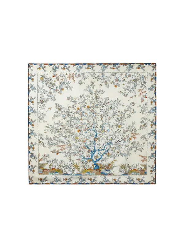 90 Square Printed 14 Momme Mulberry Silk Scarf sold by Goelia