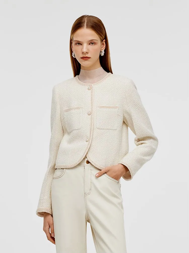 Tweed Boxy Women Crop Jacket sold by Goelia product image thumbnail 4