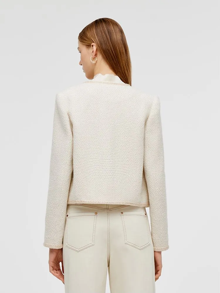 Tweed Boxy Women Crop Jacket sold by Goelia product image thumbnail 3