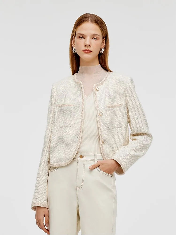 Tweed Boxy Women Crop Jacket sold by Goelia product image thumbnail 5