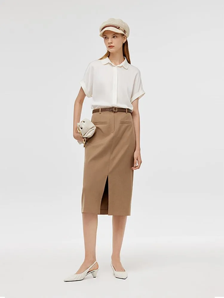 Mulberry Silk Lapel Women Shirt sold by Goelia product image thumbnail 2