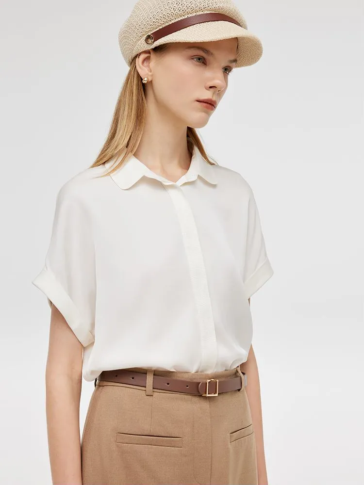 Mulberry Silk Lapel Women Shirt sold by Goelia product image thumbnail 5