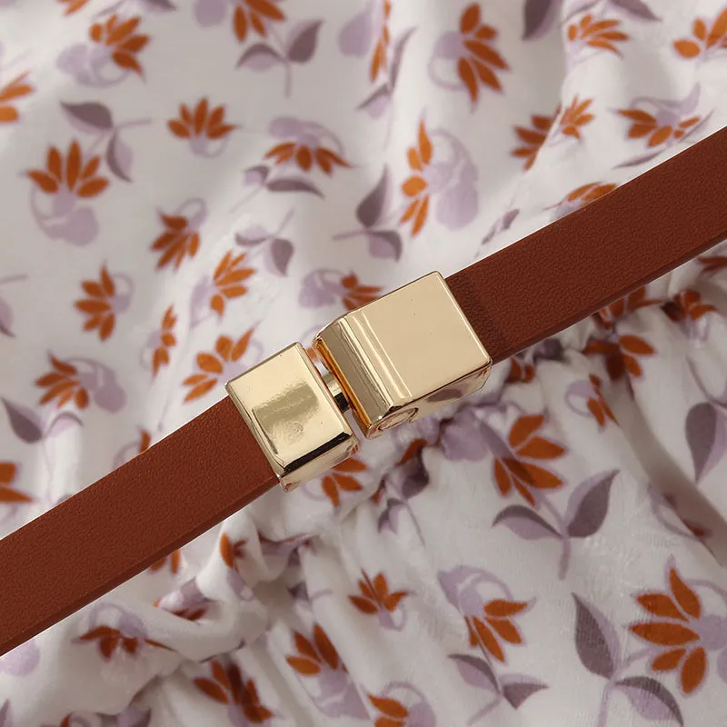 Ruffle Collar Print Gathered Waist Maxi Collared Dress sold by Goelia product image thumbnail 5