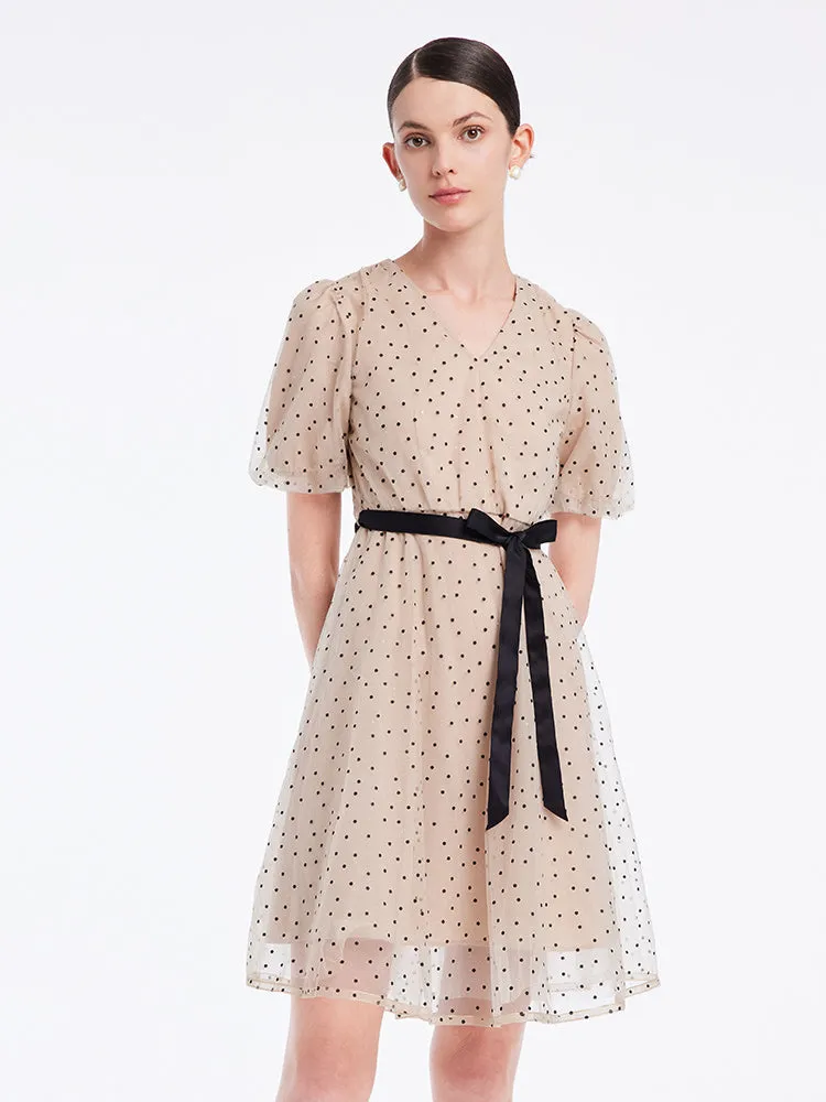 Polka Dots Mesh Mini Dress sold by Goelia product image thumbnail 5