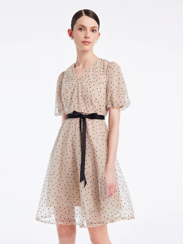 Polka Dots Mesh Mini Dress sold by Goelia product image thumbnail 3
