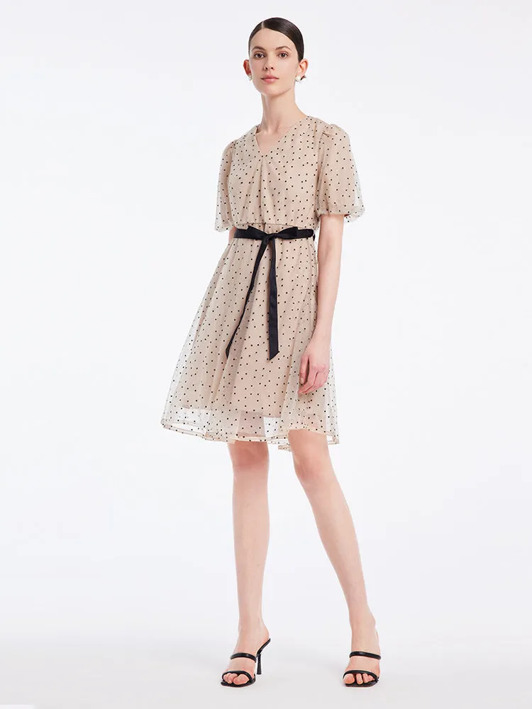 Polka Dots Mesh Mini Dress sold by Goelia product image thumbnail 4