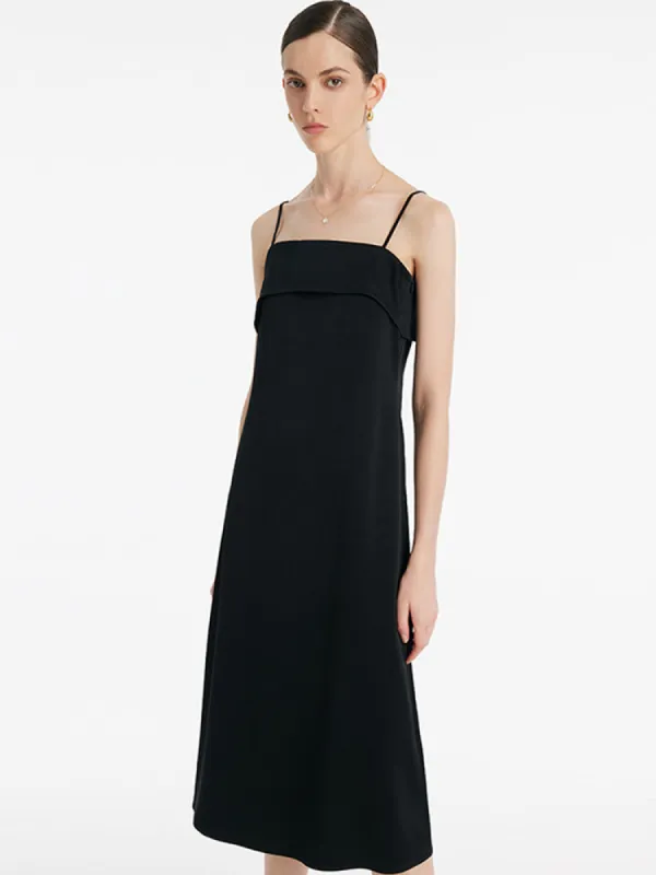 Triacetate Spaghetti Strap Women Midi Dress sold by Goelia