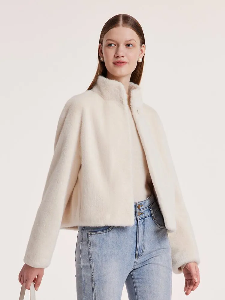 Eco-friendly Fur Stand Collar Short Women Coat sold by Goelia product image thumbnail 5