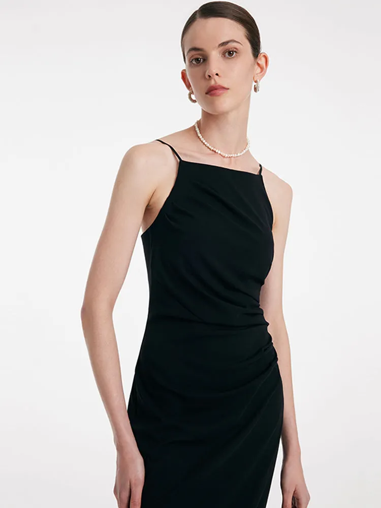 Ruched Waist Spaghetti Strap Dress With Detachable Chest Pads sold by Goelia product image thumbnail 4