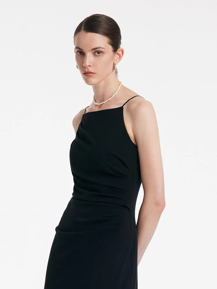 Ruched Waist Spaghetti Strap Dress With Detachable Chest Pads sold by Goelia product image thumbnail 5