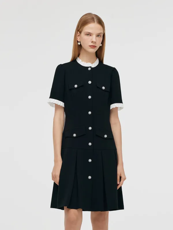 Triacetate Ruffle Women Mini Dress sold by Goelia