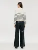 Wool Black And White Stripe Women Sweater sold by Goelia