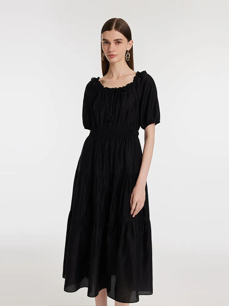 Tencel Ruffle Tiered Women Maxi Dress sold by Goelia product image thumbnail 2