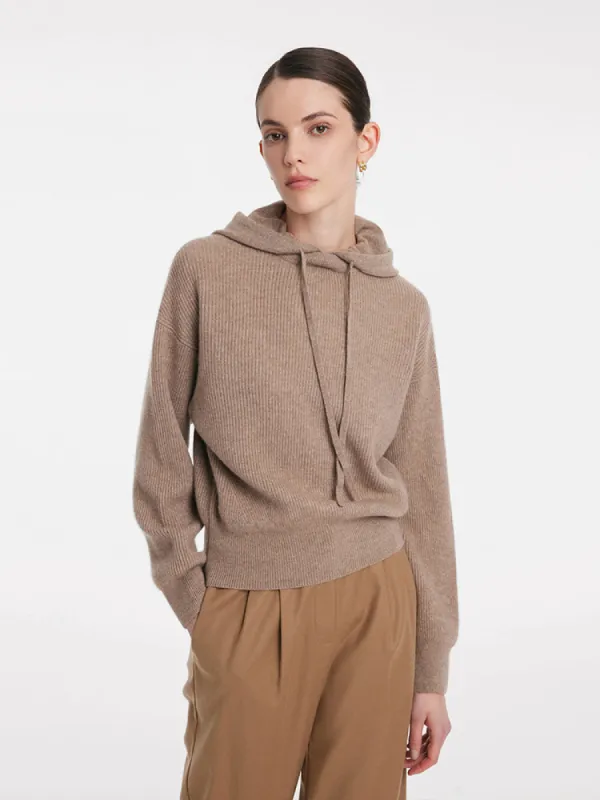 Pure Cashmere Hooded Sweater With Detachable Hat sold by Goelia