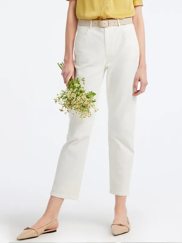 Slim Straight White Jeans sold by Goelia