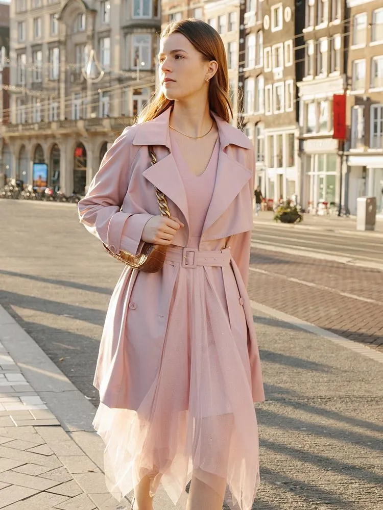 Worsted Woolen Mid-length Women Trench Coat sold by Goelia product image thumbnail 2