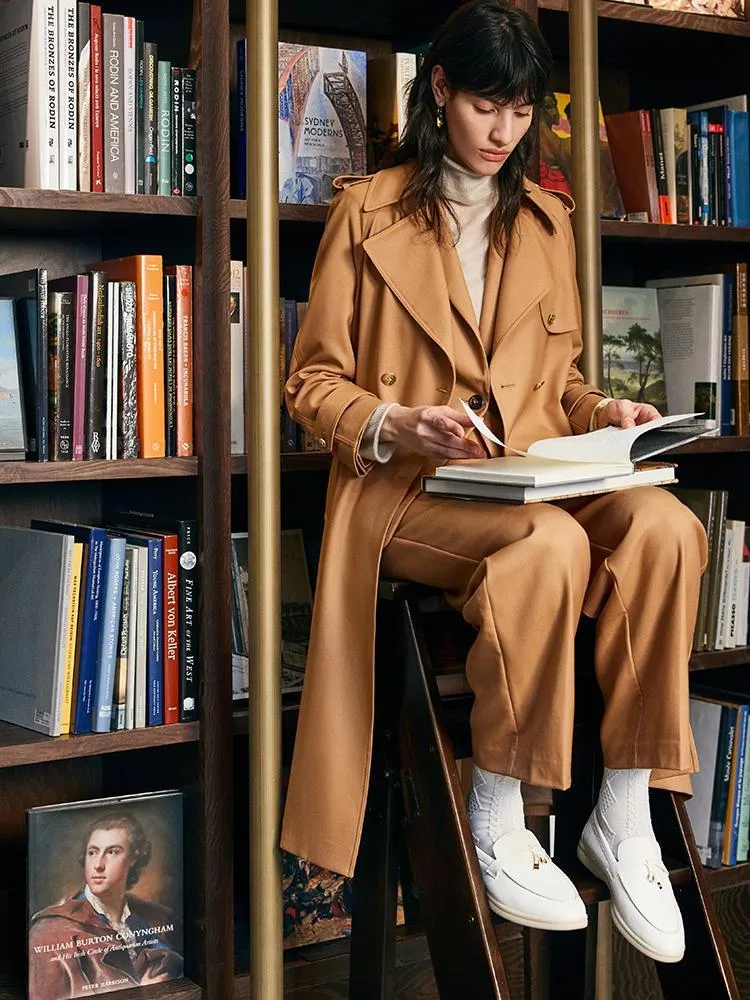 Worsted Wool Women Trench Coat sold by Goelia product image thumbnail 5