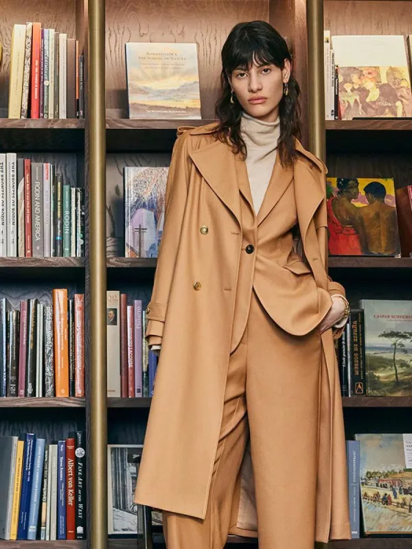 Worsted Wool Women Trench Coat sold by Goelia