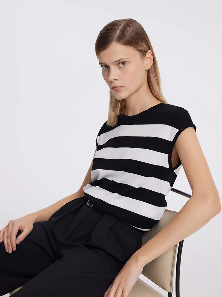 Tencel Striped Knitted Women Tank Top sold by Goelia product image thumbnail 5