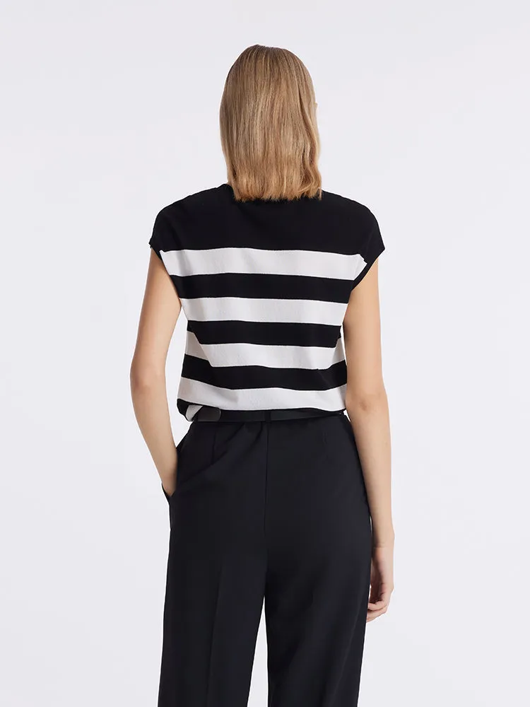 Tencel Striped Knitted Women Tank Top sold by Goelia product image thumbnail 4