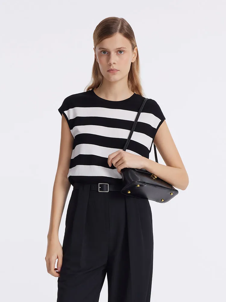 Tencel Striped Knitted Women Tank Top sold by Goelia product image thumbnail 3