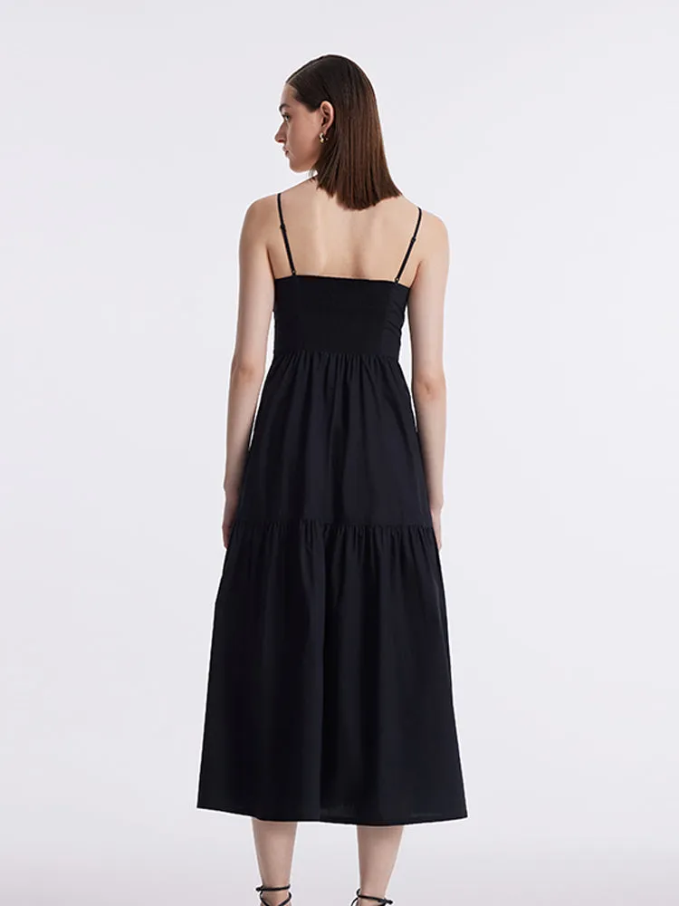 Cut-out Spaghetti Strap Bowknot Tied Maxi Dress sold by Goelia product image thumbnail 5