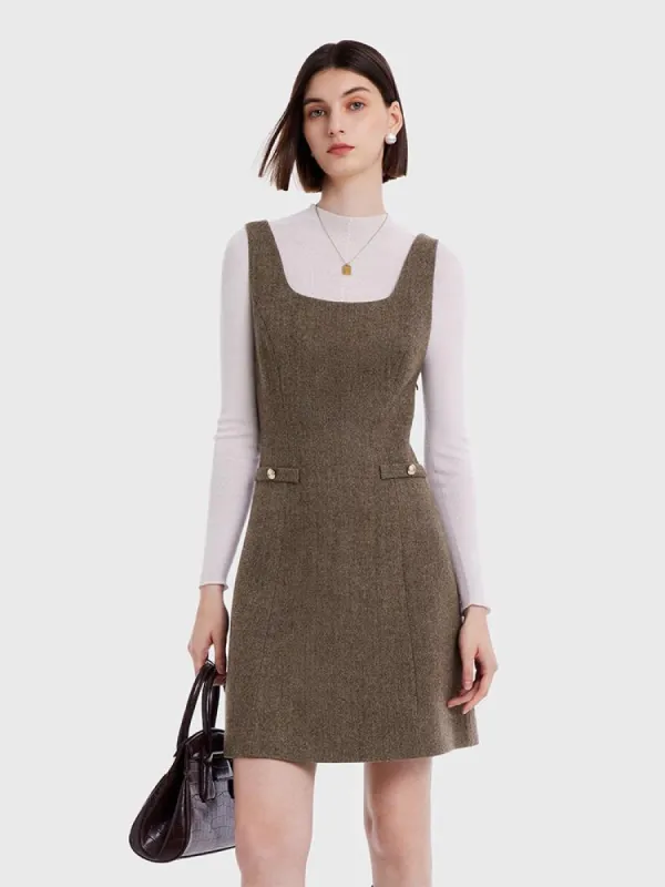 Retro Washable Woolen Tank Dress sold by Goelia