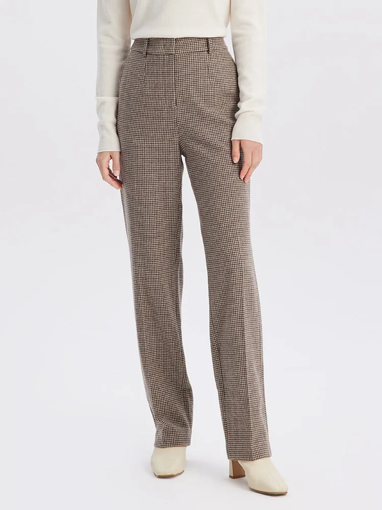 Beige Houndstooth Washable Woolen Pants sold by Goelia product image thumbnail 3