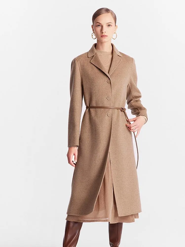 Brown Cashmere Slim-Fit Overcoat sold by Goelia