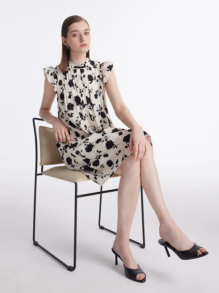 Rose Print Ruffle Sleeves Women Mini Dress sold by Goelia product image thumbnail 5