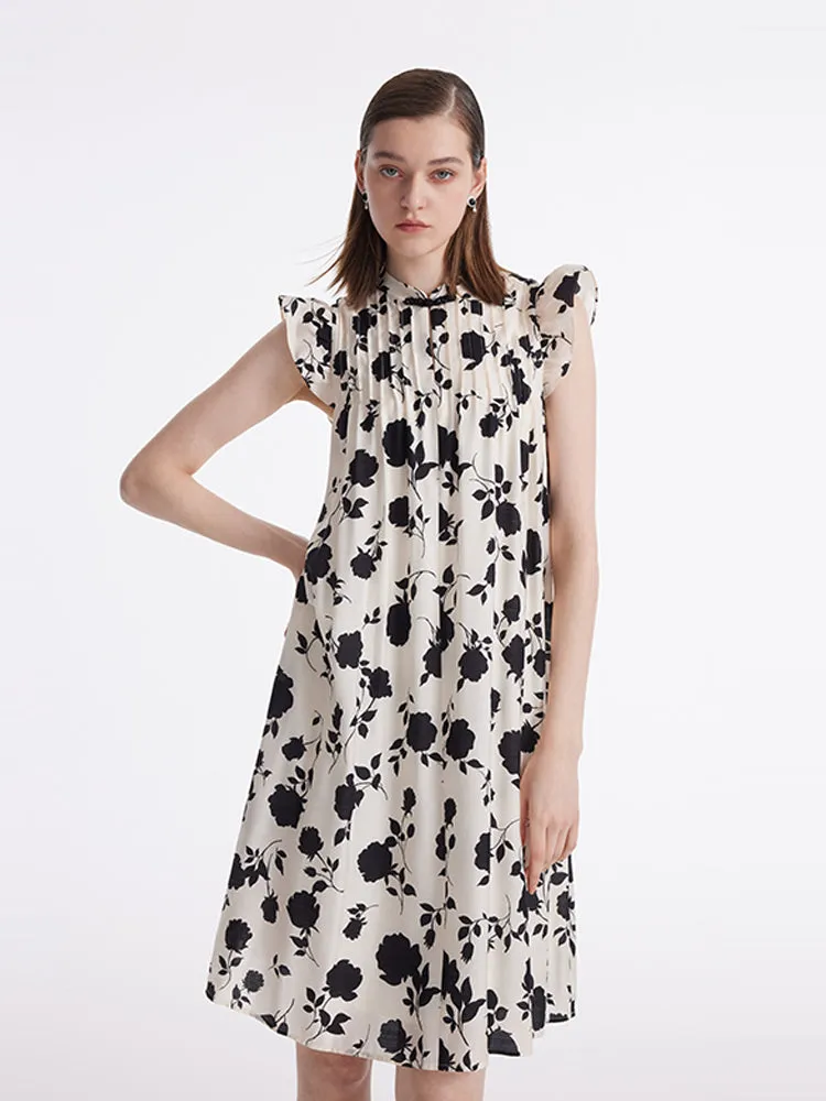 Rose Print Ruffle Sleeves Women Mini Dress sold by Goelia product image thumbnail 4