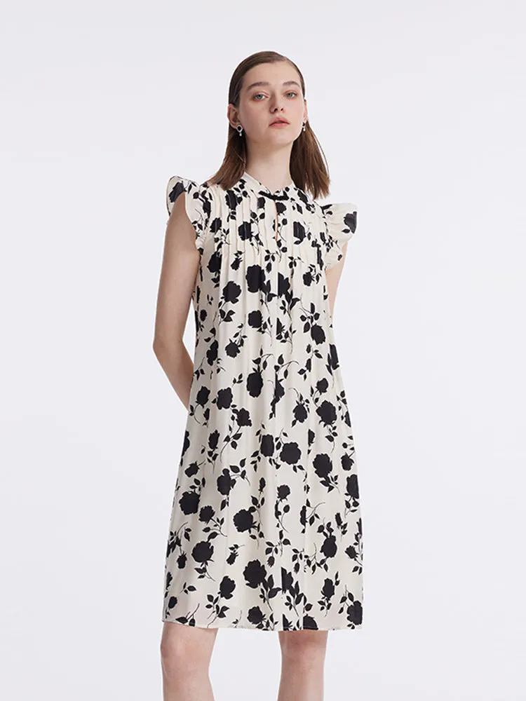 Rose Print Ruffle Sleeves Women Mini Dress sold by Goelia product image thumbnail 3